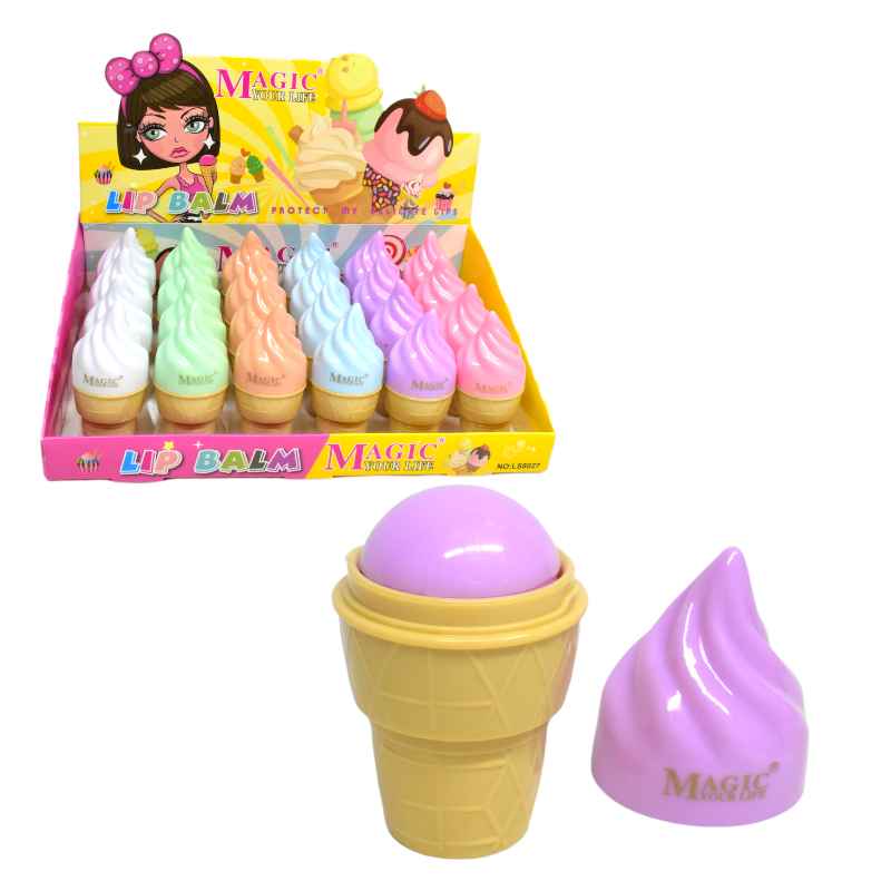 Balsamos para labios magic con diseño de conos de helado