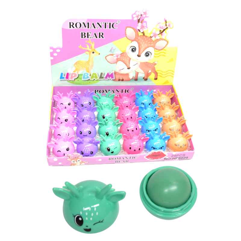 Balsamos para labios romantic bear con diseño de renos de colores