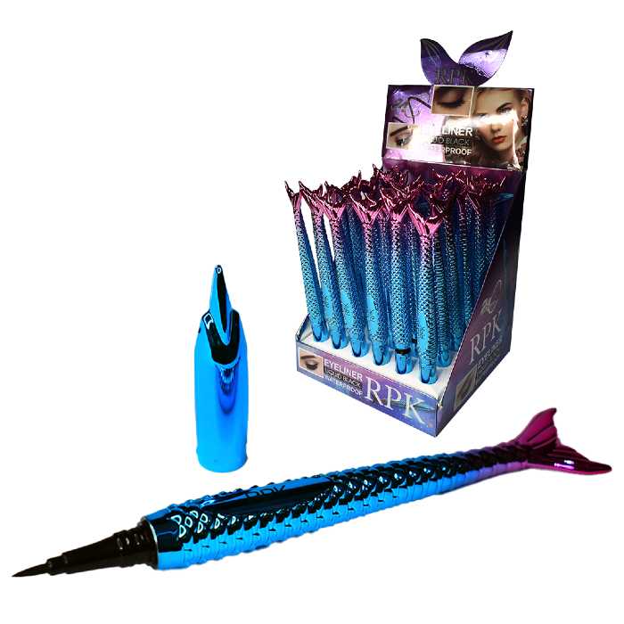 Delineadores de ojos cola de sirena celeste