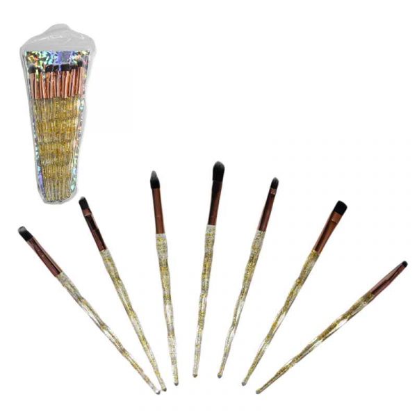 Kit brochas glitter 7 unidades amarillas
