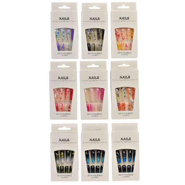 Set de uñas Do it Yourself en diseño de manchas de pintura
