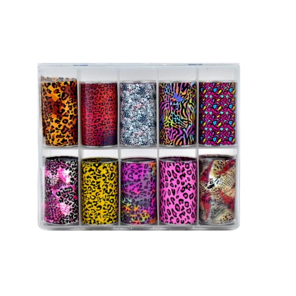 Caja de papel foil para uñas en diseños de leopardo - Imagen 2