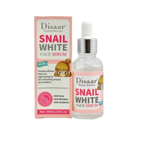 Suero para el rostro Snail White Disaar caja rosada con blanco BJ-59597