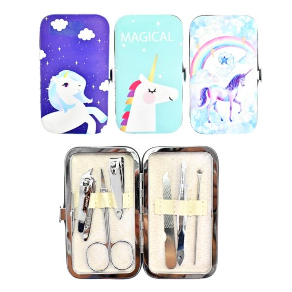 Kit De Manicura Tiangi Con Estuche De Cuero Sintetico Con Diseños Surtidos
