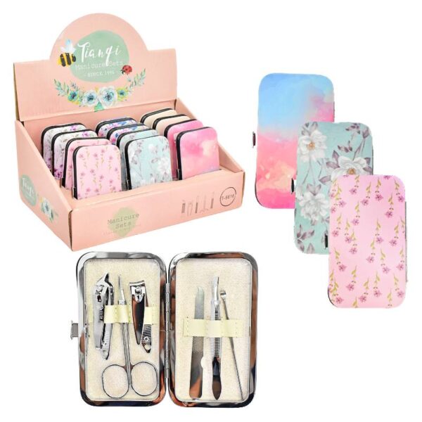 Kit De Manicura Tiangi Con Estuche De Cuero Sintetico Con Diseños Surtidos - Imagen 2