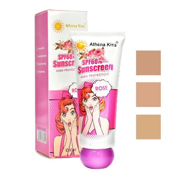 Base Con Protector Solar Athena Kiss 60+ Surtidas Con Extracto De Aloe Fresa Y Colageno - Imagen 3
