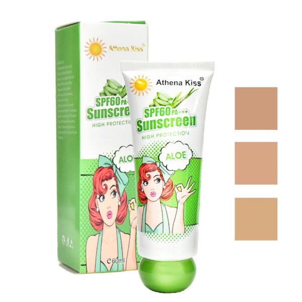Base Con Protector Solar Athena Kiss 60+ Surtidas Con Extracto De Aloe Fresa Y Colageno - Imagen 2