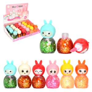 Brillo Labial Con Glitter En Presentacion De Conejo Con Gorrito