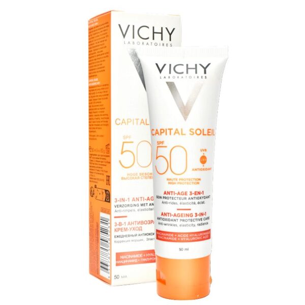 Protector Solar Vichy Facial Capital Soleil Matificante 3 En 1 Spf50+ - 50Ml