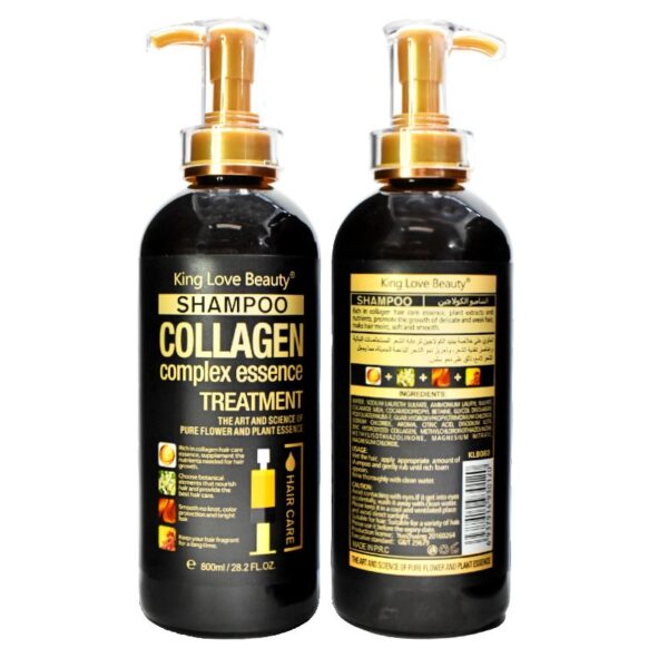Shampoo Y Tratamiento De Colageno King Love Beauty 800Ml Tapa Dorada