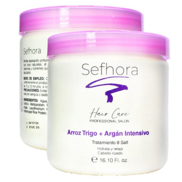 Tratamiento Intensivo Para Cabello Sefhora Arroz Mas Argán Tarro LOTE 2