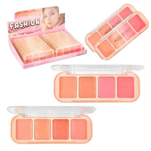 Paleta de Rubores Fashion de 4 Tonalidadese  Miss Rose