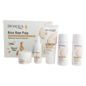 Kit Viajero Rejuvenecedor de 5 piesas  con extracto de arroz bioaqua
